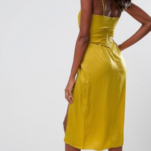 ASOS Hammered Satin Strappy Pencil Midi Dress - Picture 15 of 16